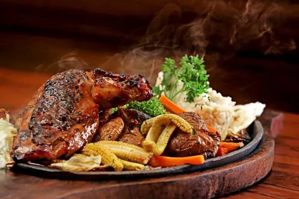 A sizzler plate (sizzlers are being added to the menu soon)